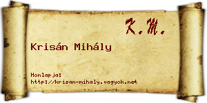Krisán Mihály névjegykártya