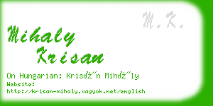 mihaly krisan business card